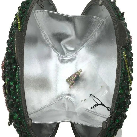 🌹SOLD NWT  Crystals Clutch   *Minaudiere. 20*15*7cm Green, Rose - Picture 14 of 15